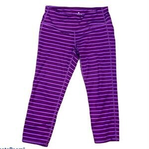 Athleta Striped Cropped Leggings Sz S